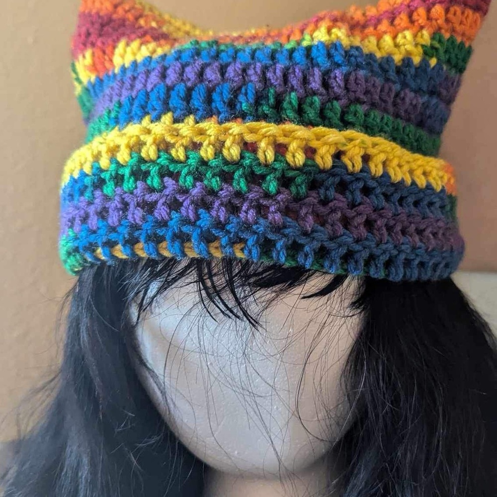 Handmade crochet cat ear beanie